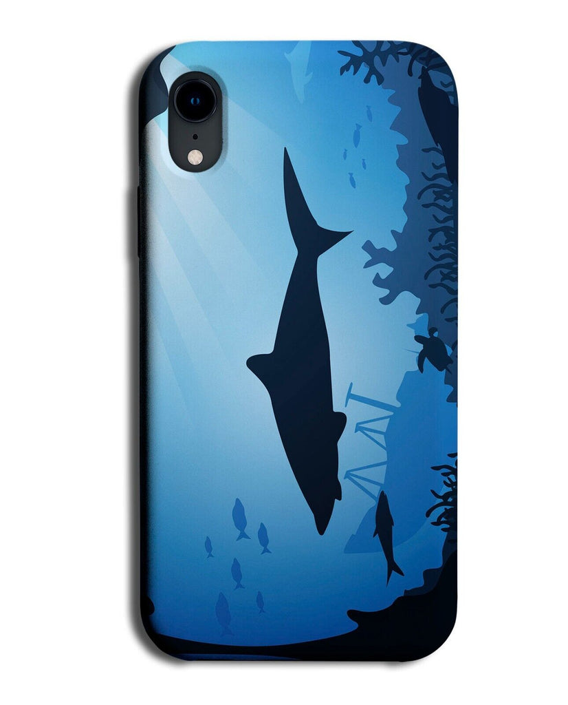Lurking Shark Silhouette Picture Phone Case Cover Sharks Great White Sea AA12