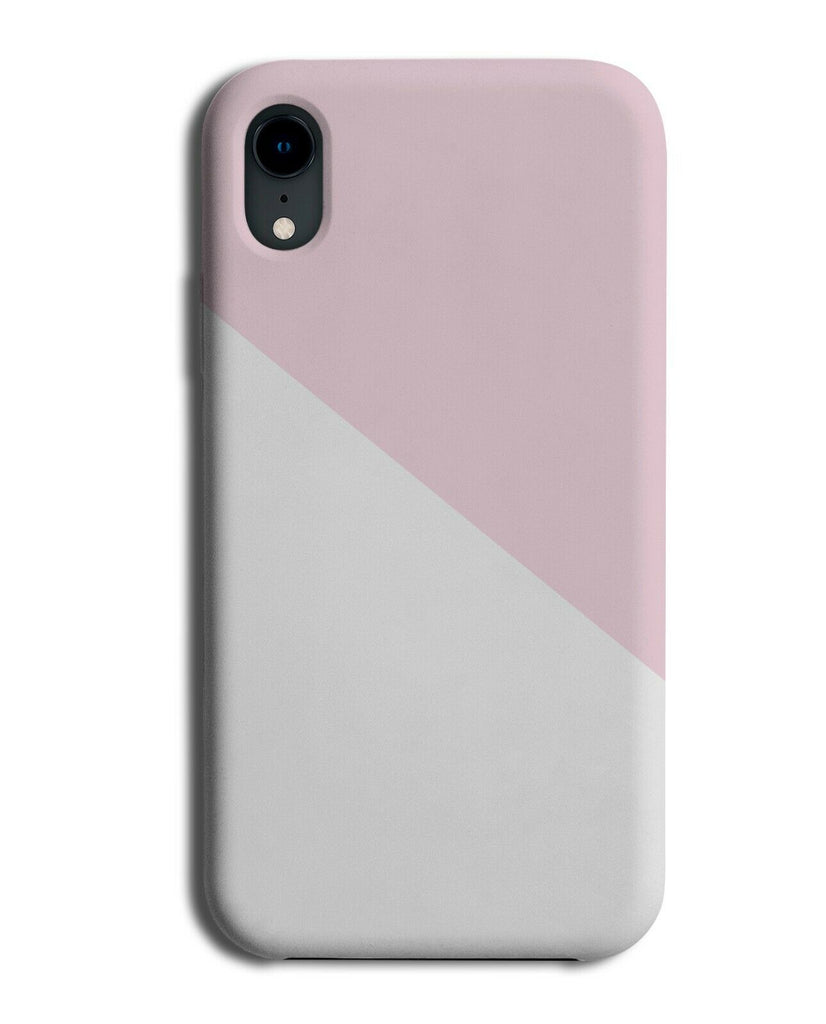 Baby Pink And White Coloured Phone Case Cover Half and Half Pattern Design i349