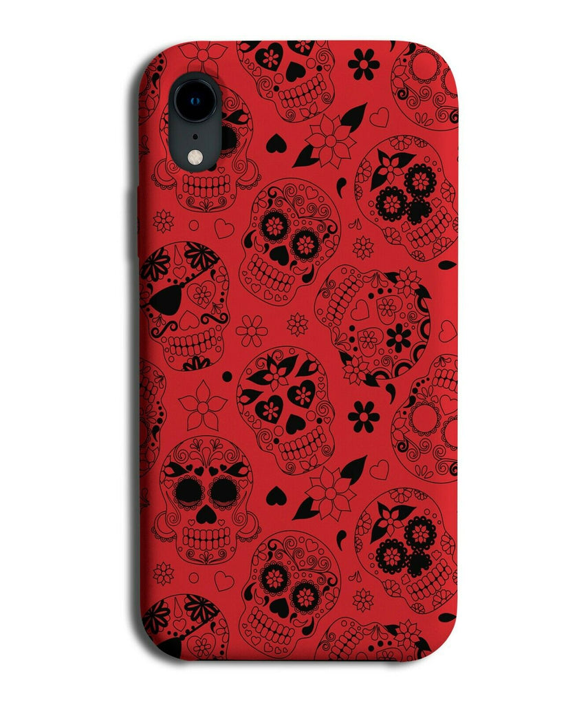 Dark Red Sugar Skull Phone Case Cover Skulls Mexican Mexico Floral Cartoon G587