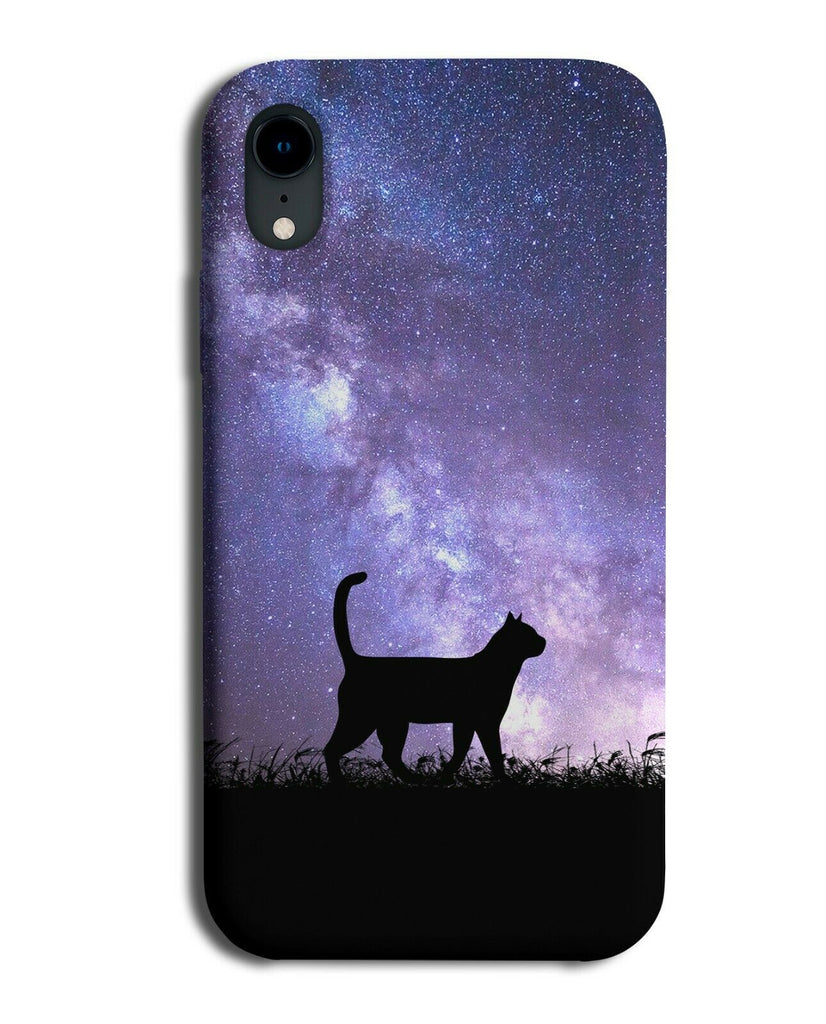 Cat Silhouette Phone Case Cover Cats Kitten Galaxy Moon Universe i202