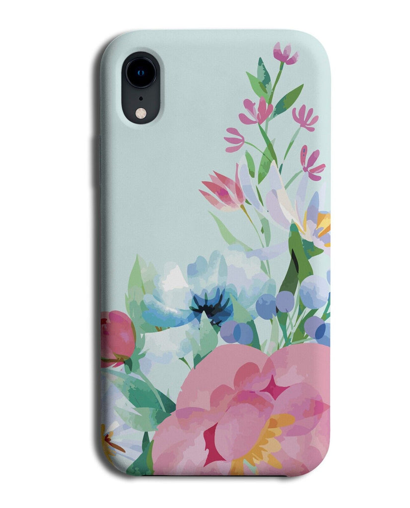 Watercolour Flowers Phone Case Cover Water Colour Baby Blue Roses Flower N030A