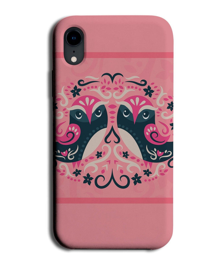Scandinavian Owls Design Phone Case Cover Pink Owl Scandinavia Floral Style Q429