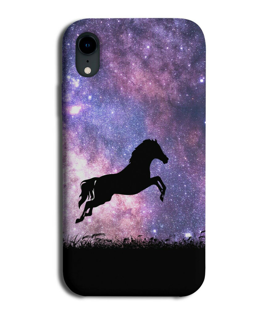 Horse Silhouette Phone Case Cover Horses Pony Space Stars Night Sky i180