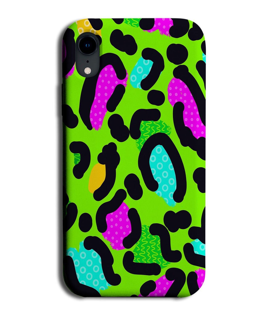 Neon Green Retro Leopard Print Phone Case Cover Sixties 70s Seventies Spots AP71