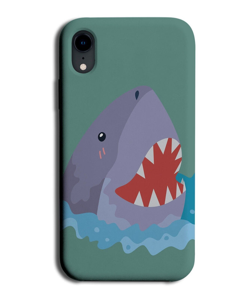Cartoon Shark Attack Phone Case Cover Sharks Head Out Of Water Nose Teeth AH95