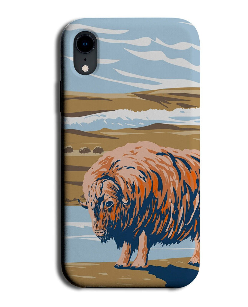 Musk Ox Oil Painting Print Phone Case Cover Oxes Ox's Musk's Cow Cows Art BQ76