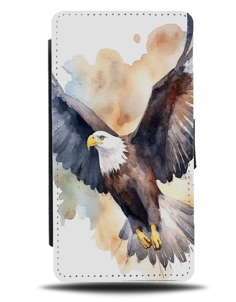 Flying Bald Eagle Flip Wallet Case Fly Bird Wings Wing Art Artwork American DC22