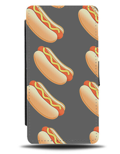 Patterned Hot Dog Buns Flip Cover Wallet Phone Case Hotdog Hotdogs Food si75
