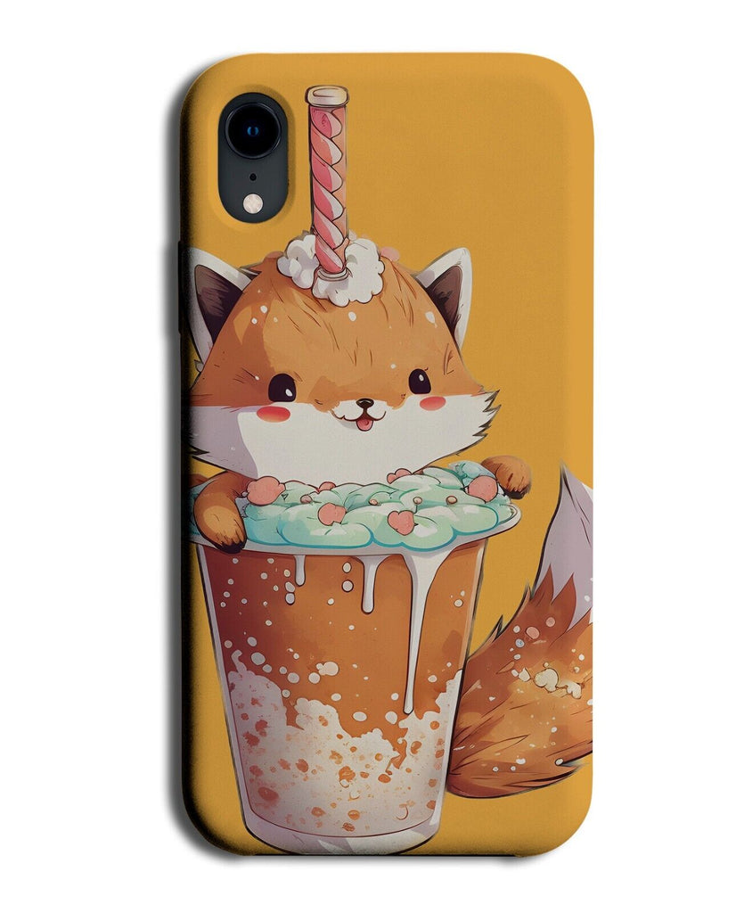 Fox Bubble Tee Picture Phone Case Cover Foxes Bubbles Tea Cup Funny Orange AB09