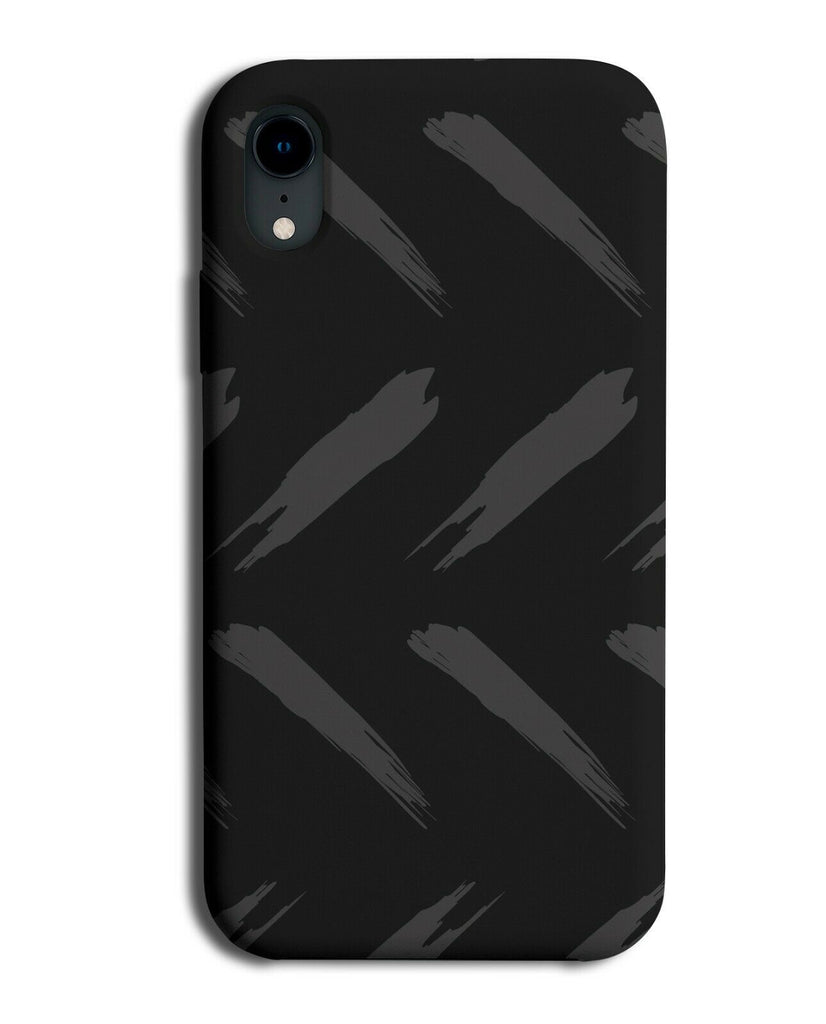 Black With Grey Brushstrokes Phone Case Cover Brush Strokes Marks Line H510