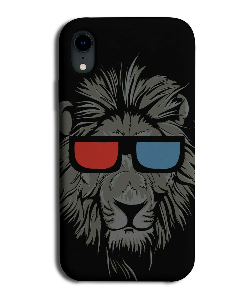 Retro Lion In 3D Glasses Phone Case Cover Lions Face Black & White Cartoon E116