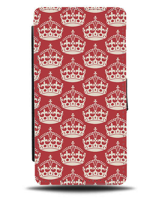 Queens Crown Flip Wallet Case Crowns Queen Royal Princess King British F091