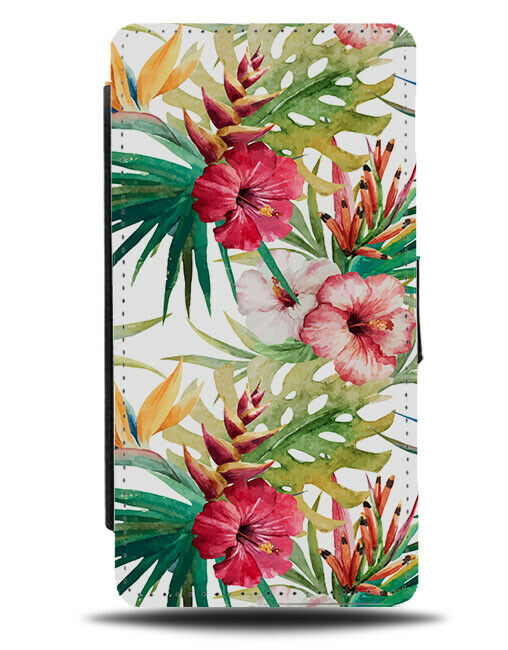 Tropical Flower Cartoon Flip Wallet Case Paradise Hawaii Hawaiian Leaves G970