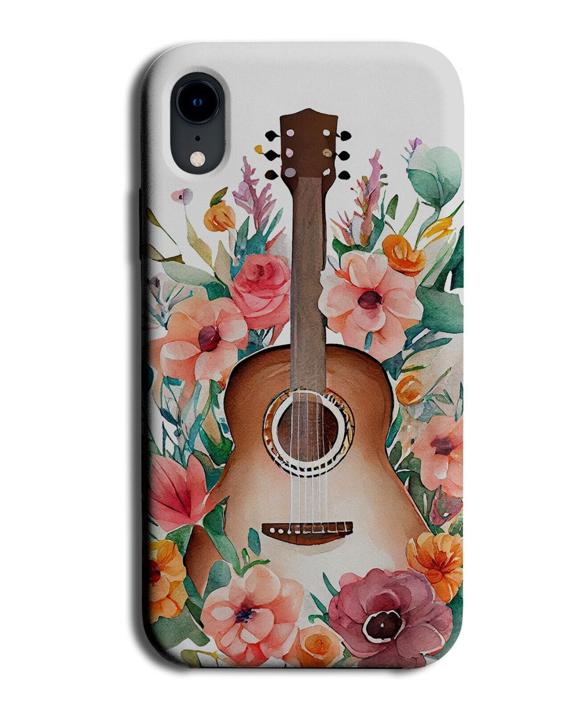 Floral Guitar Phone Case Cover Guitarist Acoustic Flower Flowers Watercolor AZ74