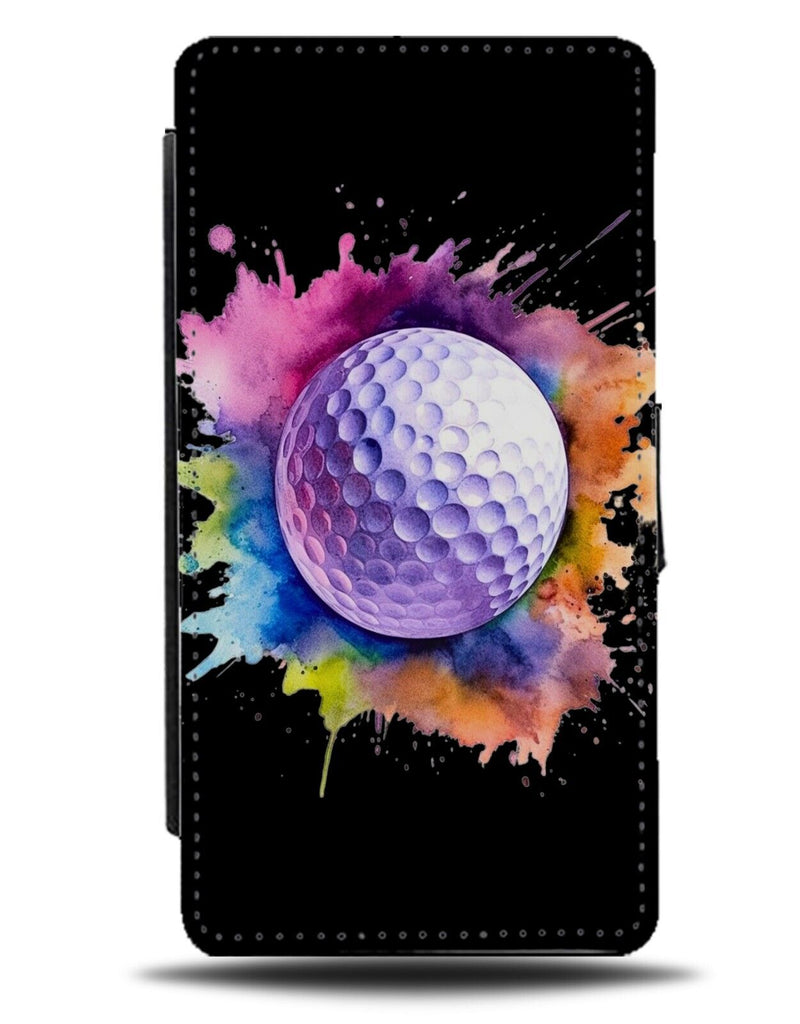 Colourful Paint Splash Golfball Flip Wallet Case Golf Ball Novelty Balls DC33