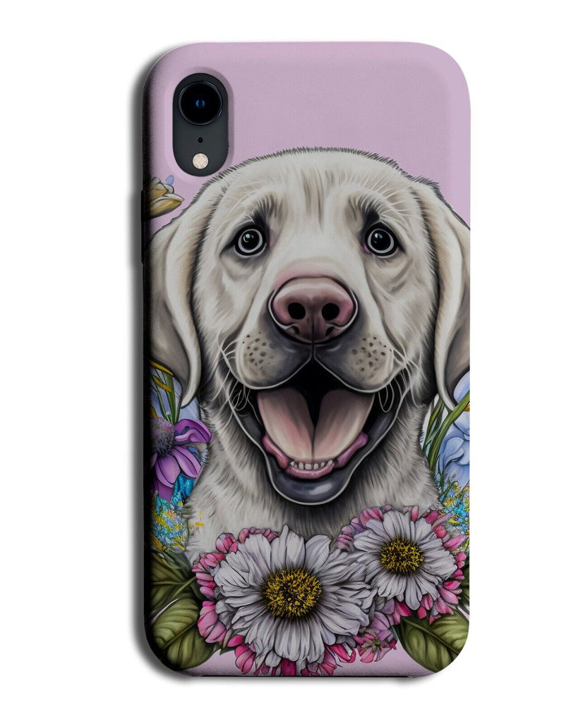 Puppy Labrador With Flowers Phone Case Cover Labrados Baby White Little Dog AB31