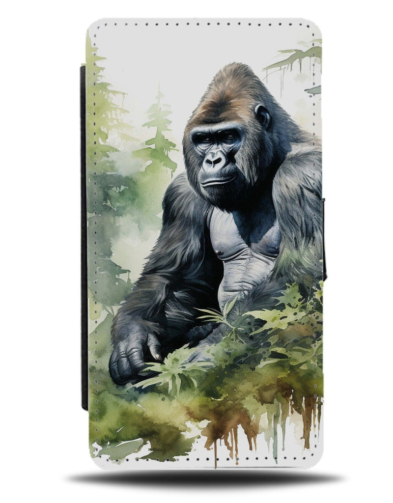 Western Lowland Male Gorilla Flip Wallet Case Gorillas Oil Painting Monkey DD93