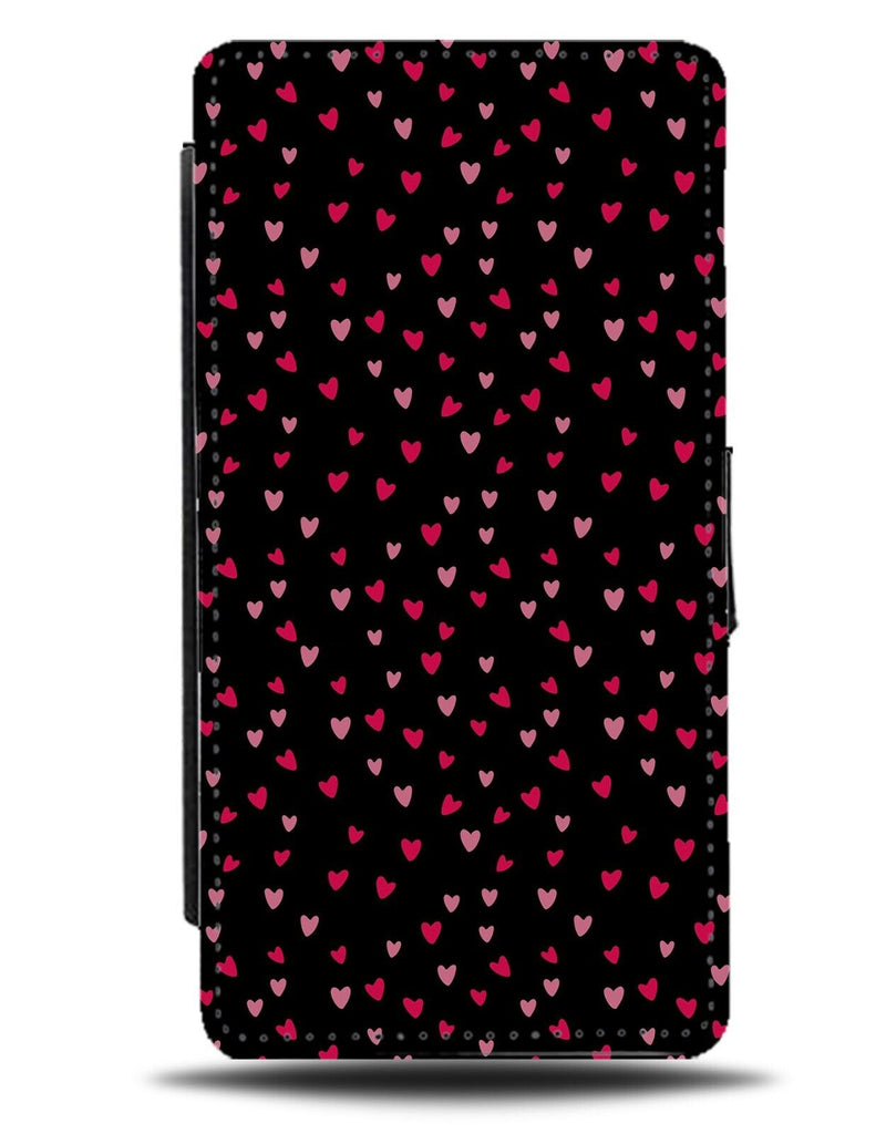 Pink Tiny Love Hearts Flip Wallet Case Heart Shapes Small Valentines Day CF64