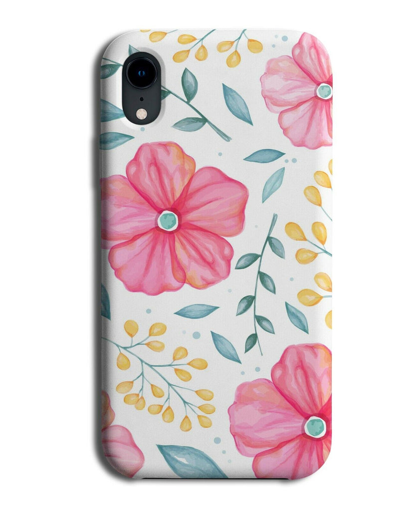 Vintage Floral Watercolour Oil Painting Print Phone Case Cover Leaves Petal E572