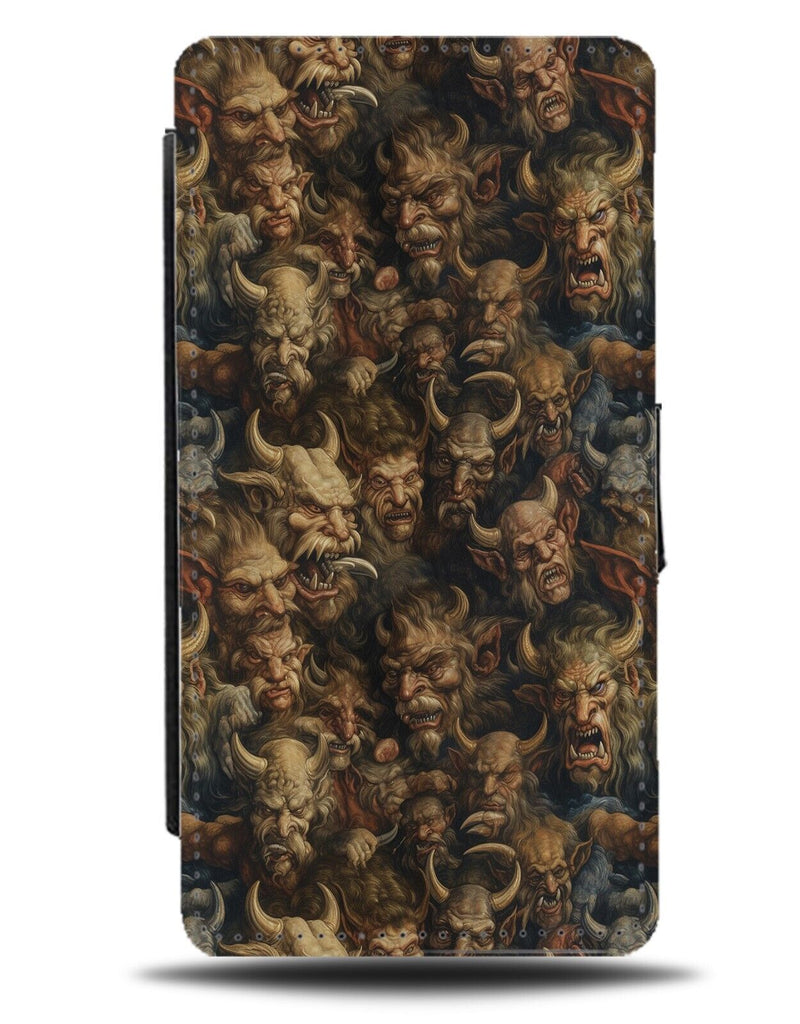 Demon Pattern Flip Wallet Case Patterns Face Horror Scary Creepy Nightmare DB64
