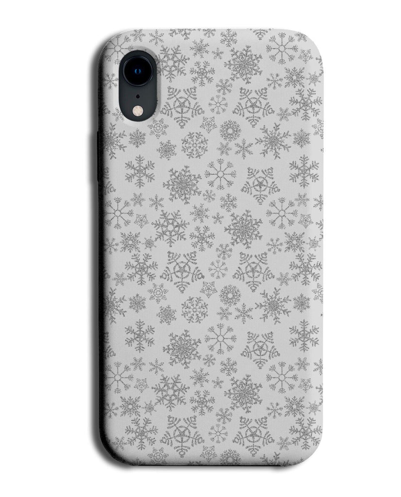 White and Silver Christmas Snowflakes Phone Case Cover Snowflake Shapes CN98