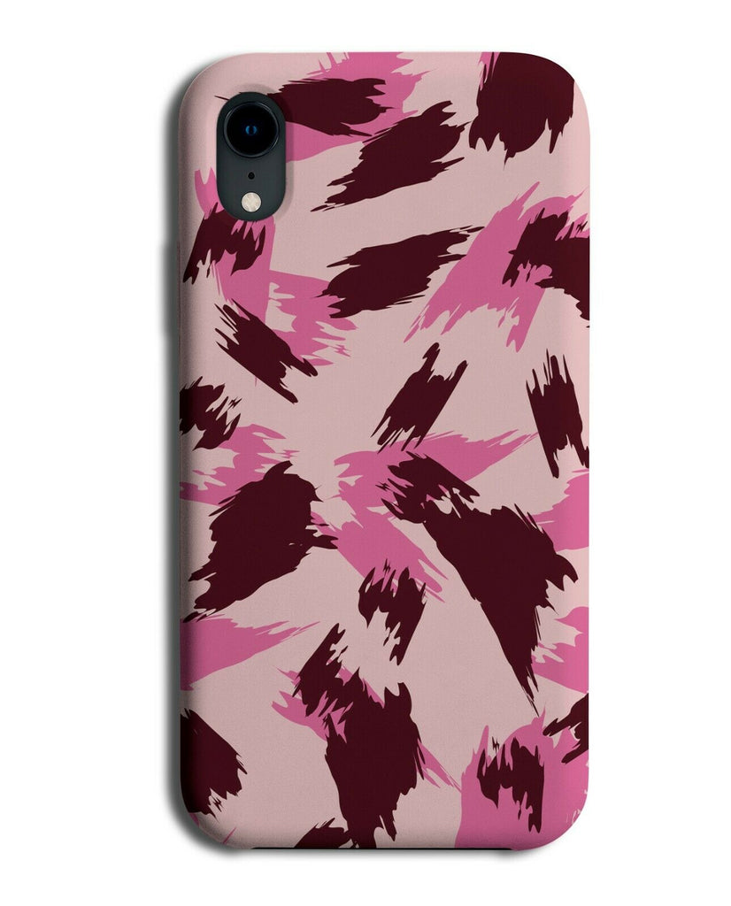 Pink Girly Camo Brushes Phone Case Cover Paintbrush Marks Camouflage Army G349