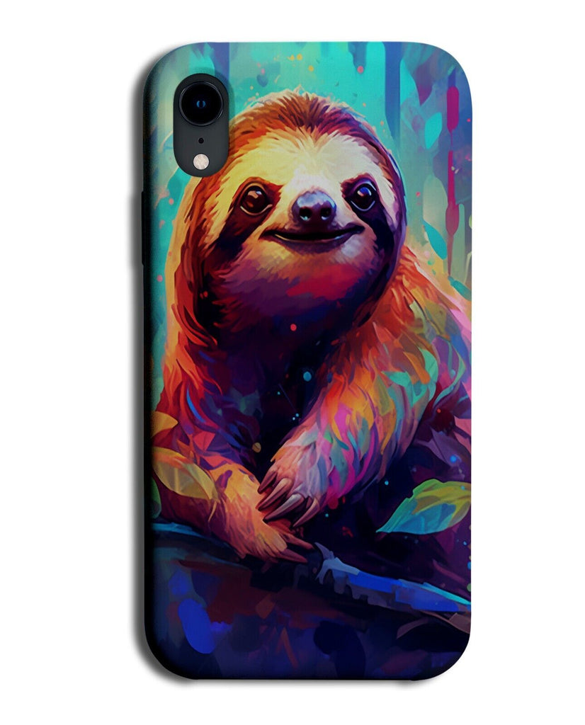 Colourful Sloth Phone Case Cover Dripping Watercolour Art Artwork Sloths CA89