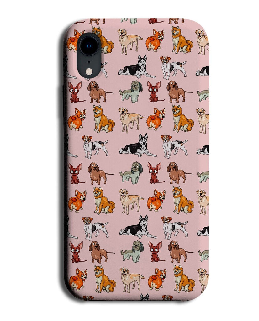 Pink Multiple Dog Breeds Phone Case Cover Dogs Corgi Labrador Bulldog Dogg AL24