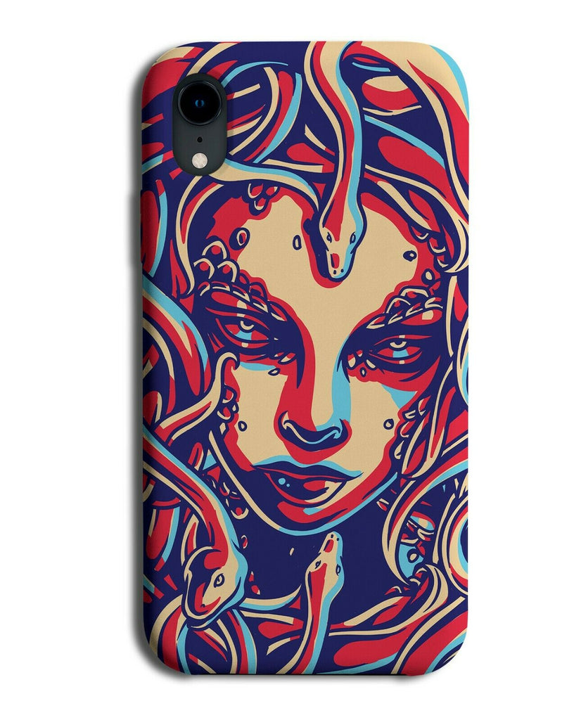 Scary Medusa Pin Up Girl Phone Case Cover Snake Snakes Hair Wig Popart E321