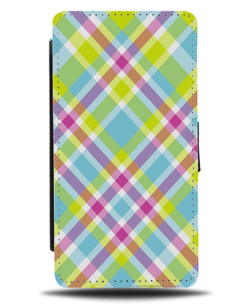 Pastel Tartan Flip Wallet Case Design Pattern Gingham Flannel Colours Print AM40