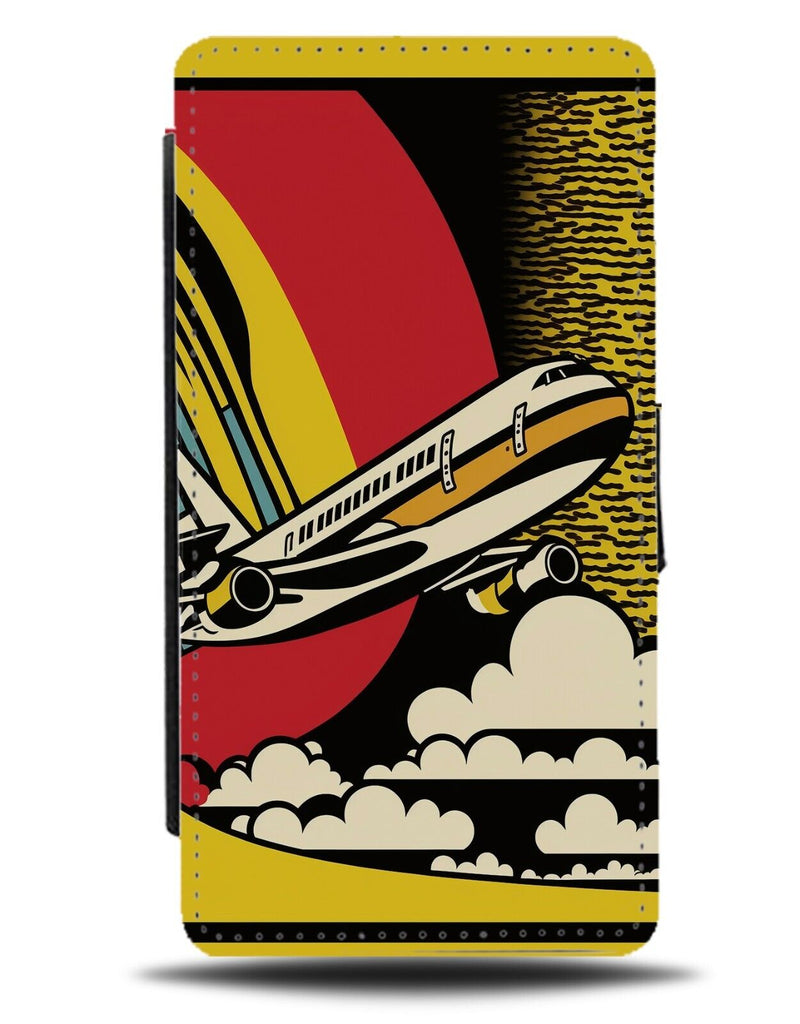 Retro Flying Airplane Flip Wallet Case Poster Art Artwork Plane Panes 50s BY67
