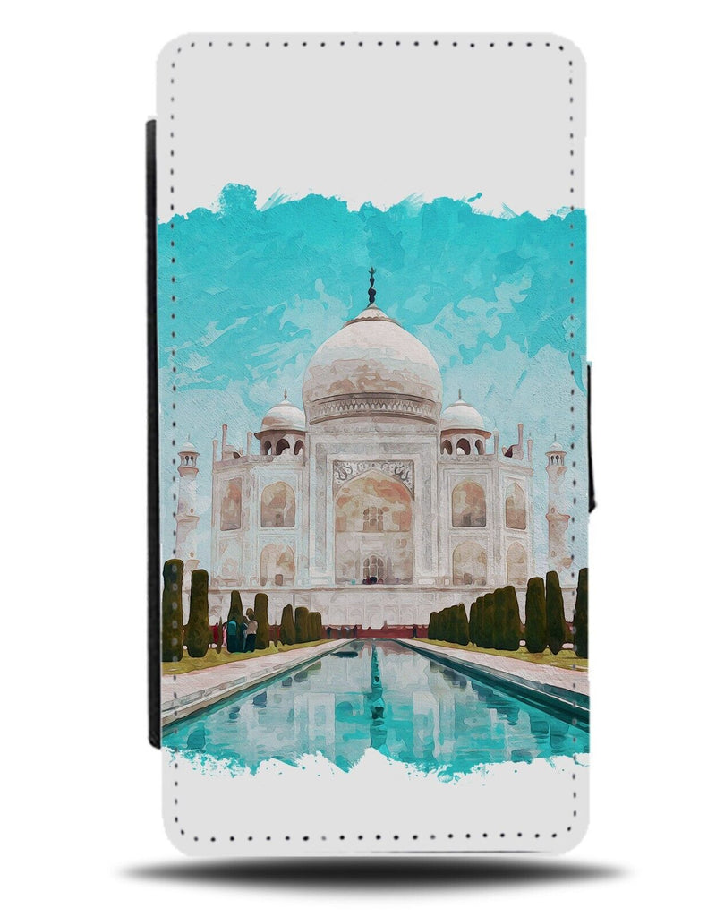 Watercolour Indian Temple Picture Flip Wallet Case India Taj Mahal Painting BG63