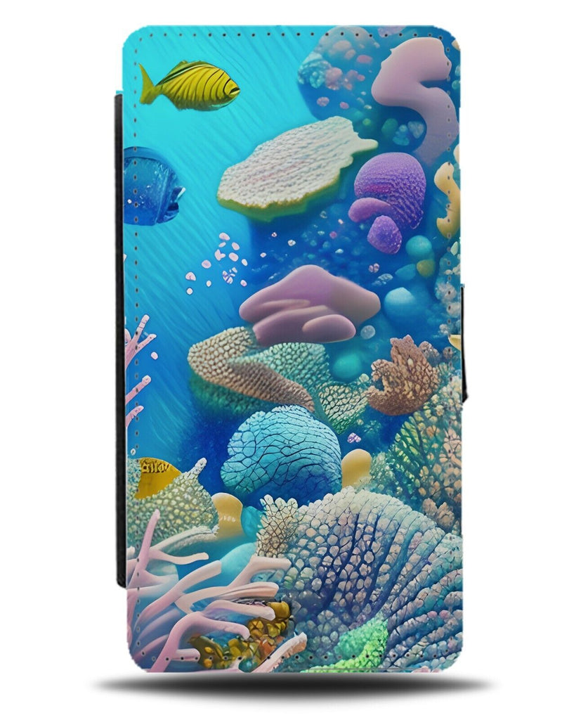 Great Barrier Reef Picture Flip Wallet Case Reefs Ocean Fish Corals Artwork AS80