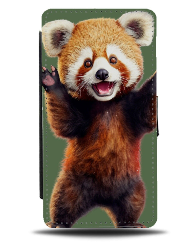 Funny Red Panda Standing Up Flip Wallet Case Pandas Animal Novelty Pose CC26