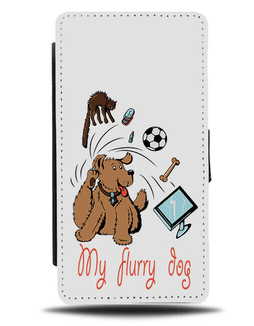 Cartoon Sporty Dog Flip Wallet Phone Case Football Bone Cartoon Doggy Doggo E178