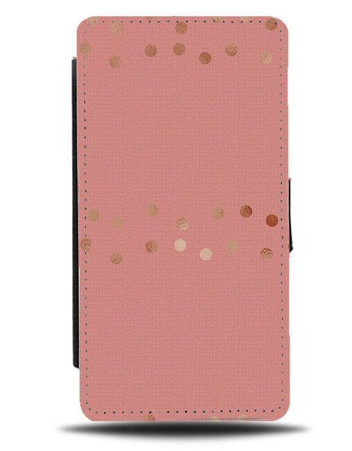 Pink and Golden Polka Dot Flip Wallet Case Dots Dotted Spotty Dotty Pattern F896