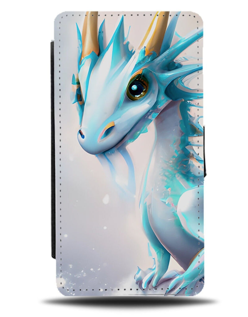 Happy Waterdragon Flip Wallet Case Water Dragon Baby Blue Light Pale Sea AM18