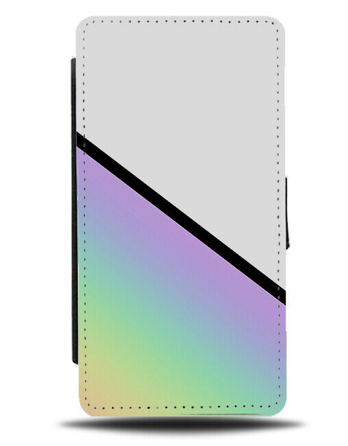 White and Rainbow Colour Flip Cover Wallet Phone Case Colours Colourful i354