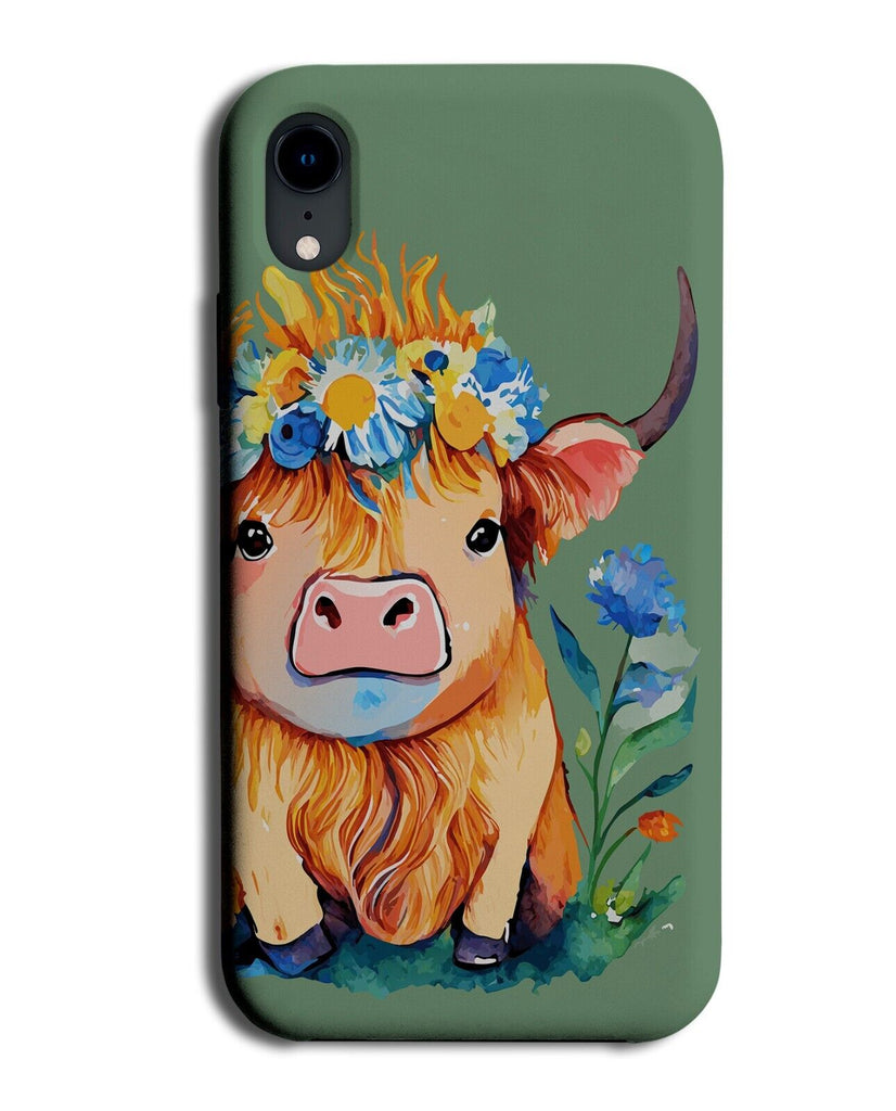Children's Cartoon Highland Cattle Cow Phone Case Cover Cows Scottish Kids CB55