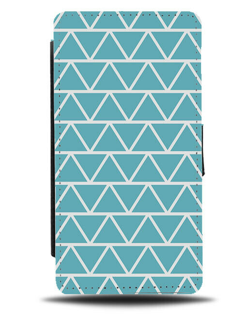 Light Turquoise Green Geometric Shapes Flip Wallet Case Stencilling Outline G451