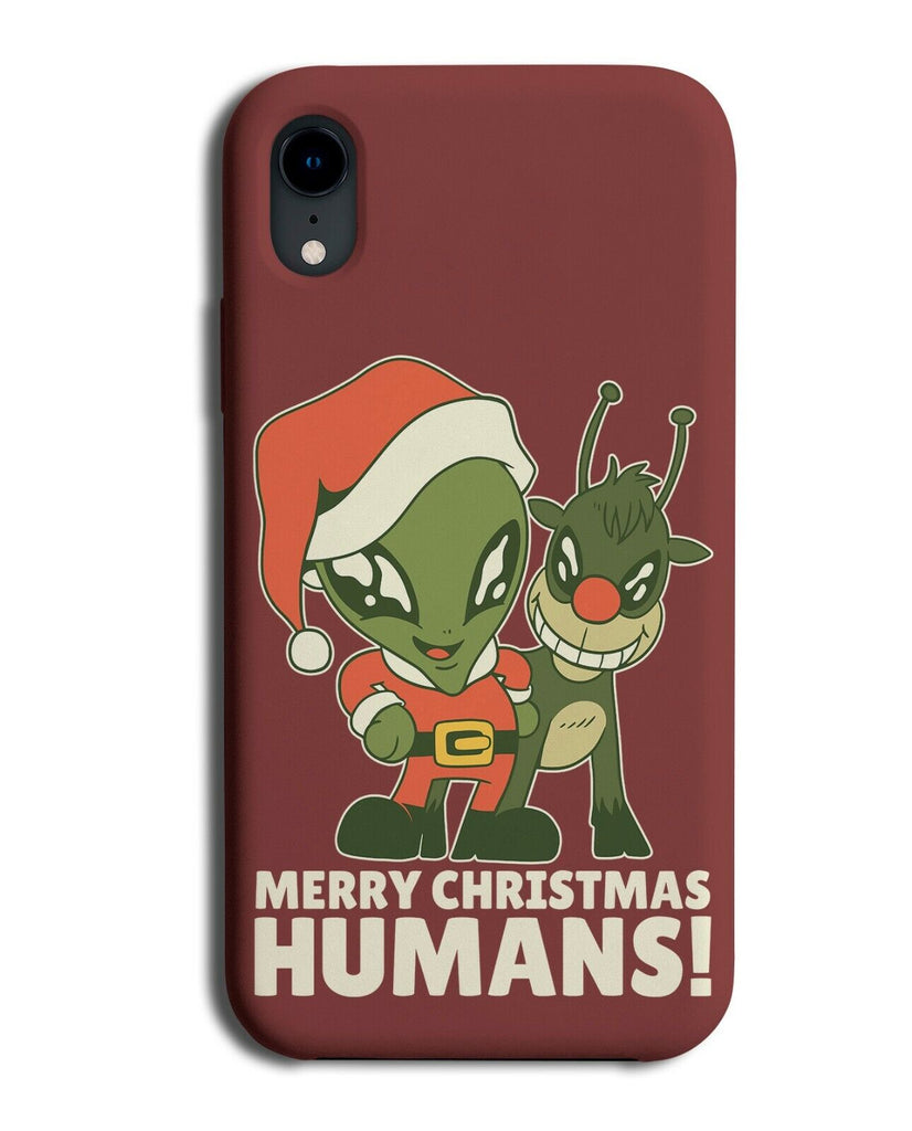 Merry Christmas Humans Phone Case Cover Alien and Reindeer Cartoon Picture i965