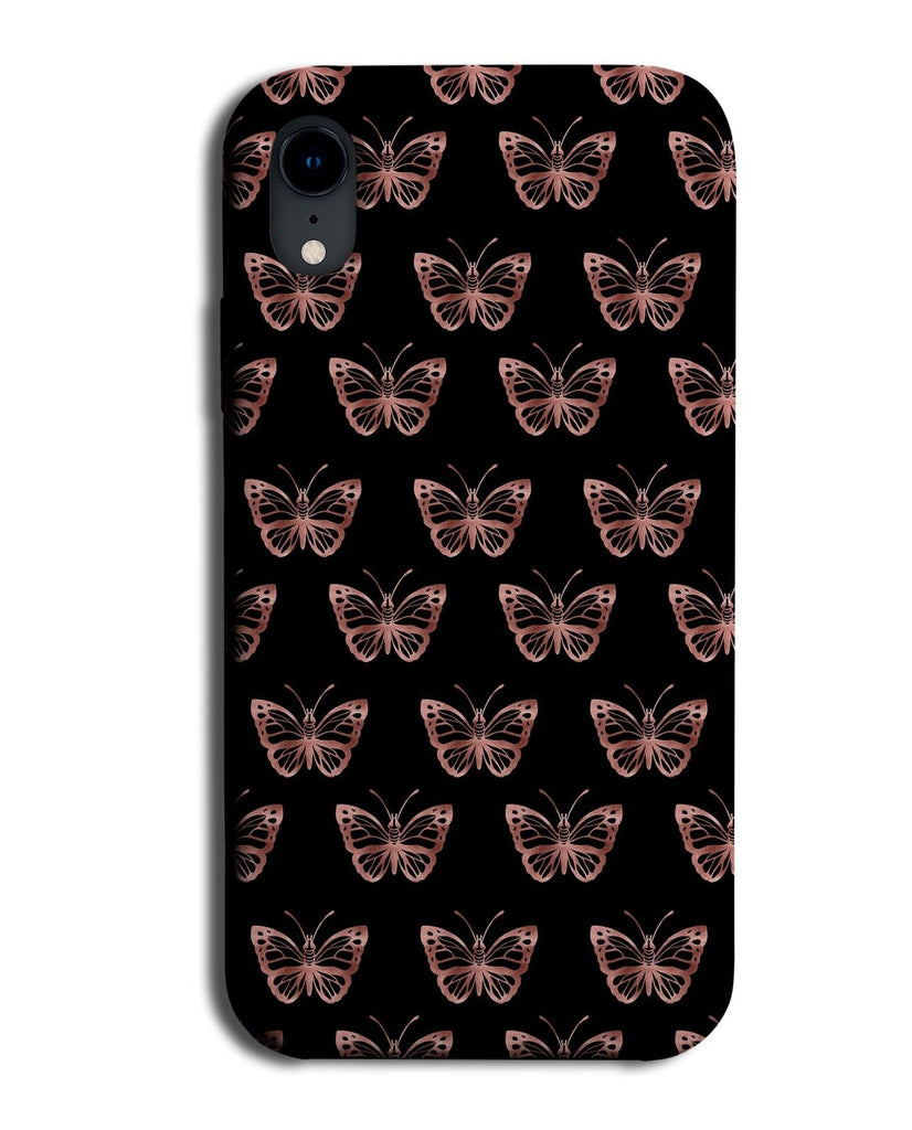 Rose Gold Butterflies Phone Case Cover Butterfly Coloured Colour Black Girl BZ95