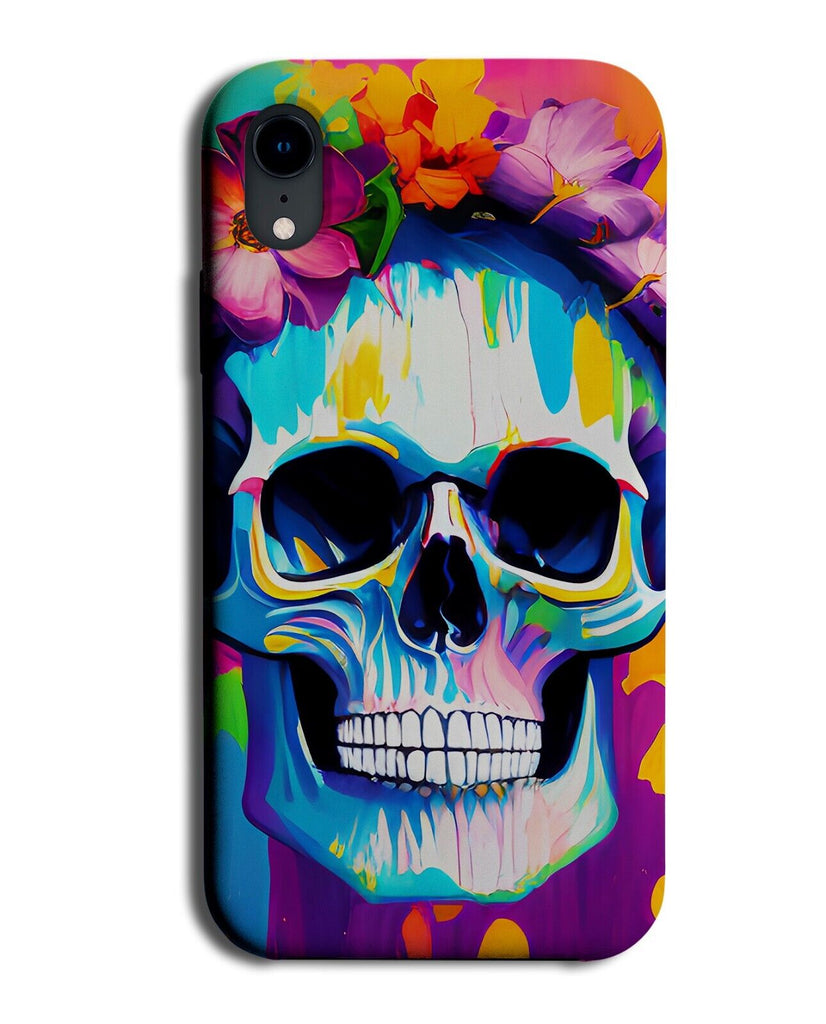 Colourful Retro Sugar Skull Phone Case Cover Watercolour Skulls Head 60s CT92