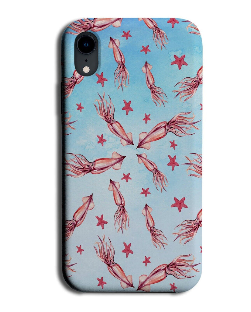 Swimming Squids Phone Case Cover Squid Pink Shapes Shape Fish Watercolour BP54