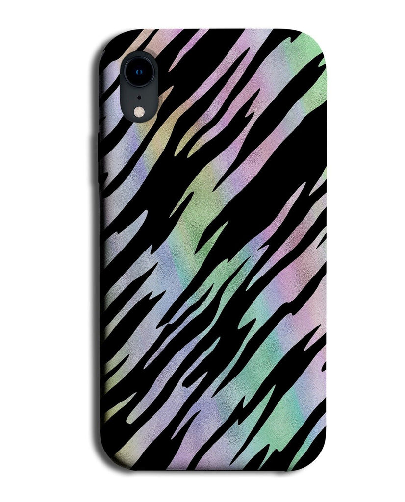 Multicoloured Iridescent Animal Pattern Phone Case Cover Stripes Pastel DE56
