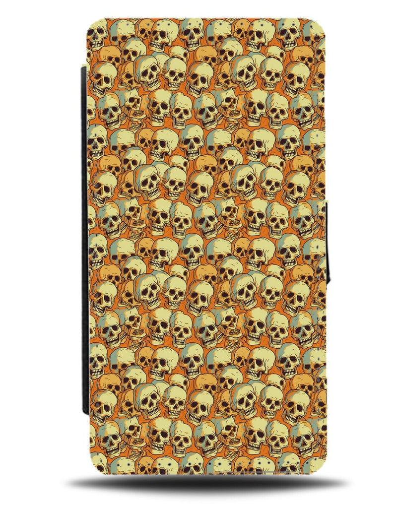 Halloween Skeletons Heads Flip Wallet Case Piled Up Skull Skulls Skeleton CT86