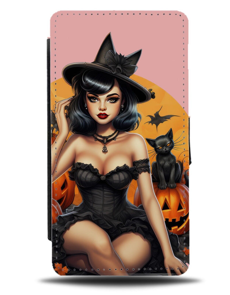 Halloween Queen Black Cats Flip Wallet Case Spooky Season Lover Addict Fan CT57