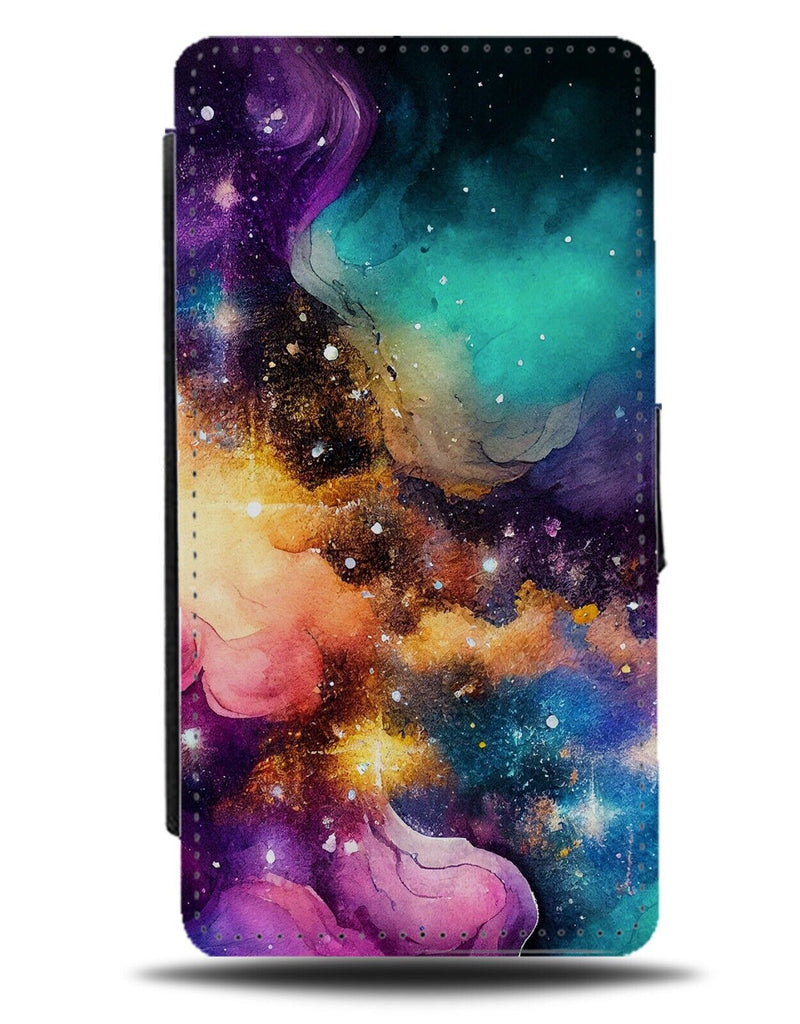 Universe Flip Wallet Case Stars Space Galaxy Nebula Multicolour Night Sky AG24