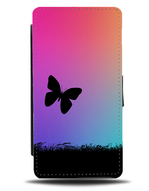 Butterfly Silhouette Flip Cover Wallet Phone Case Butterflies Multicolour I045
