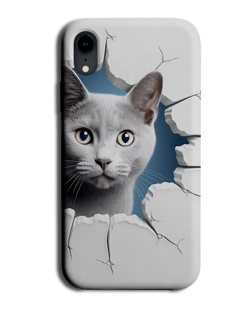 Grey Russian Blue Cat Phone Case Cover 3D Design Print Cats Shorthair DH37